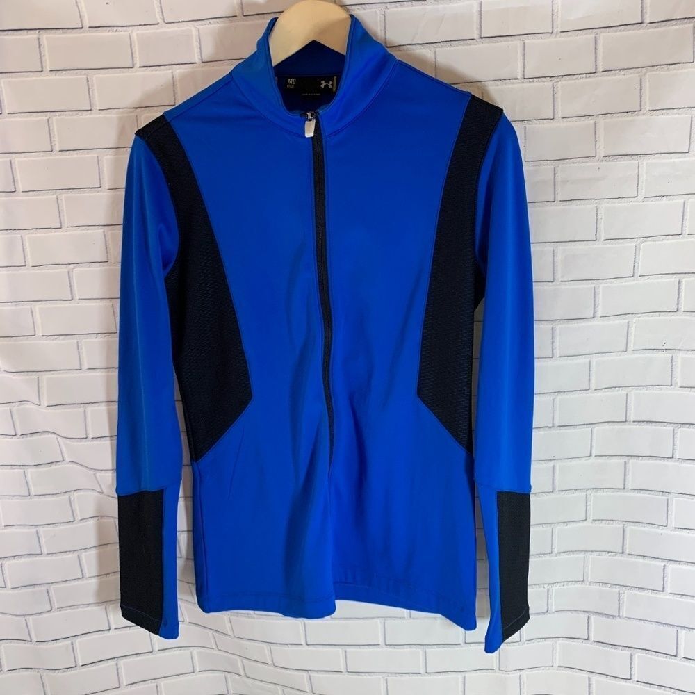 UA Under Armour Blue/Black Zip Warmup Jack…